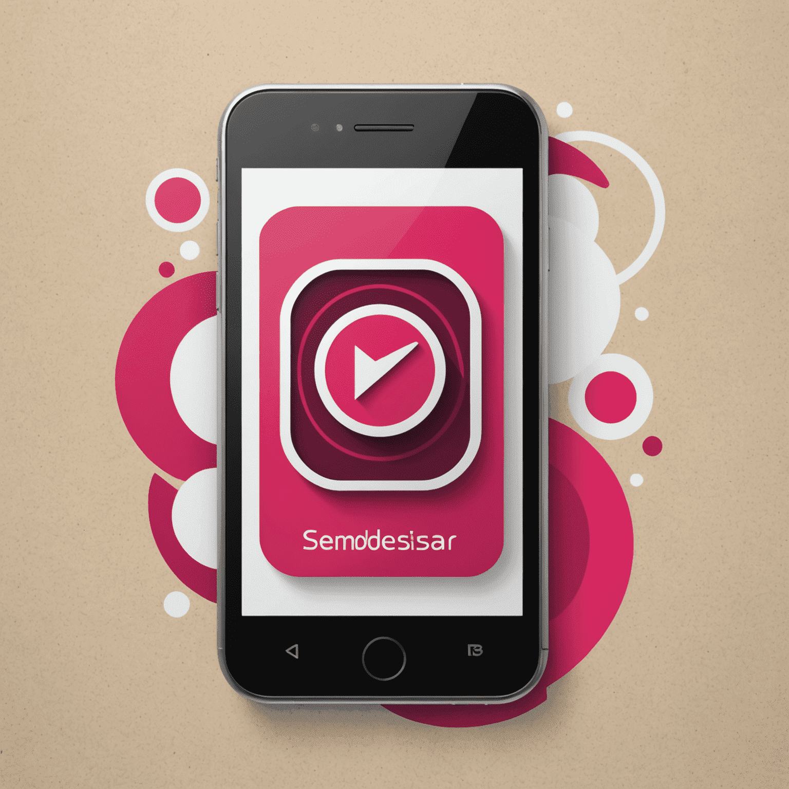 Sembdesar logo featuring a stylized mobile device with red and pink accents