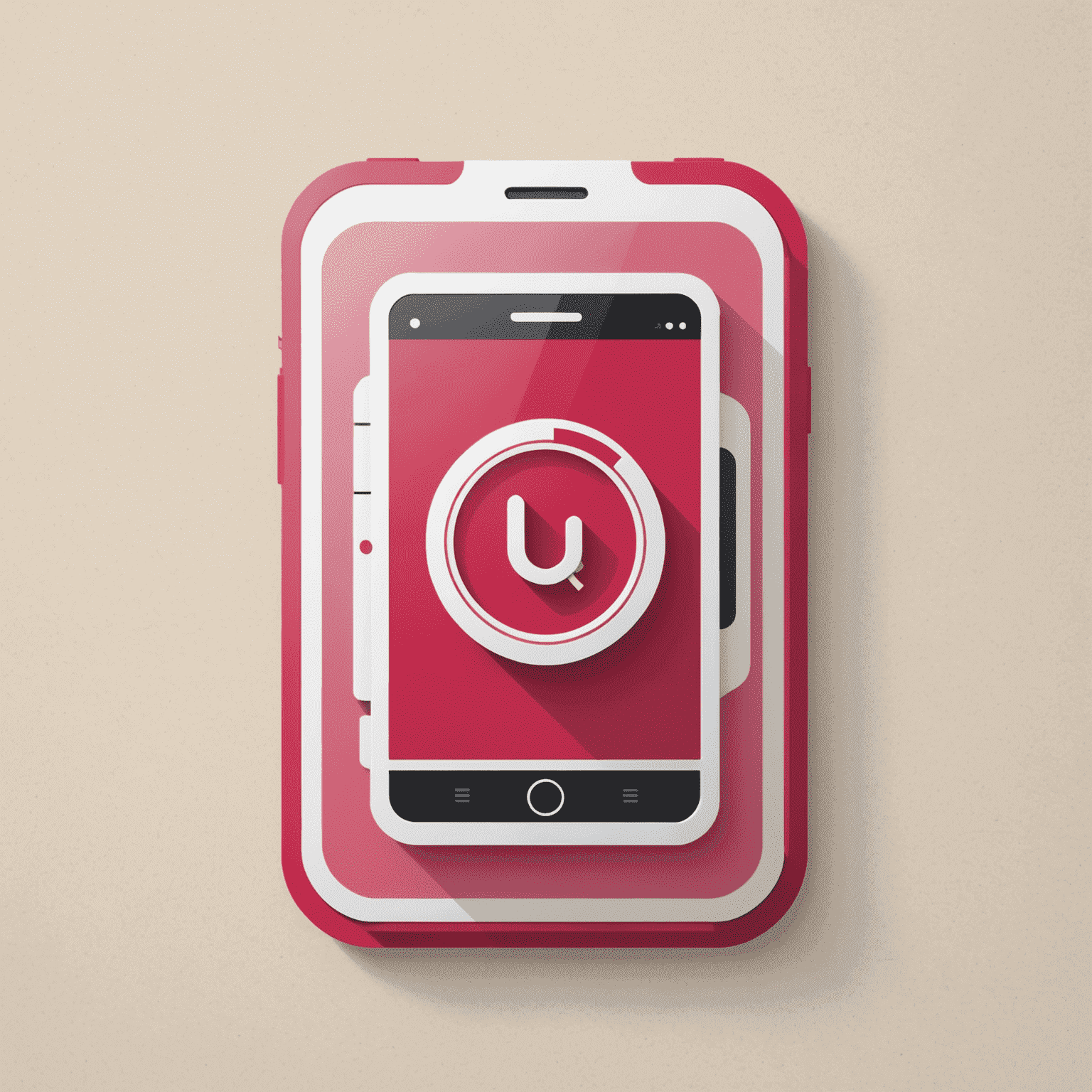 Sembdesar logo featuring a stylized mobile device with red and pink accents