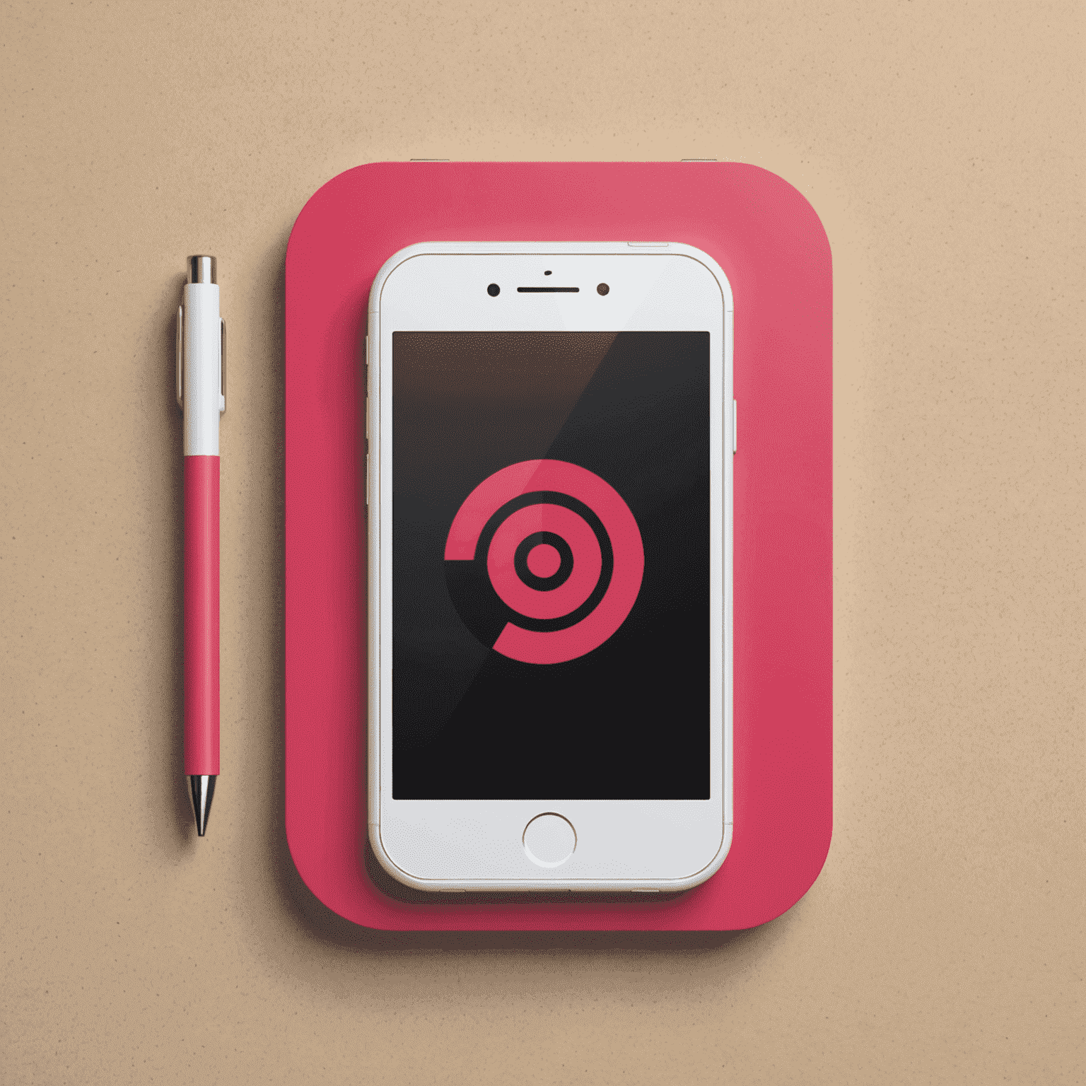 Sembdesar logo featuring a stylized mobile device with red and pink accents