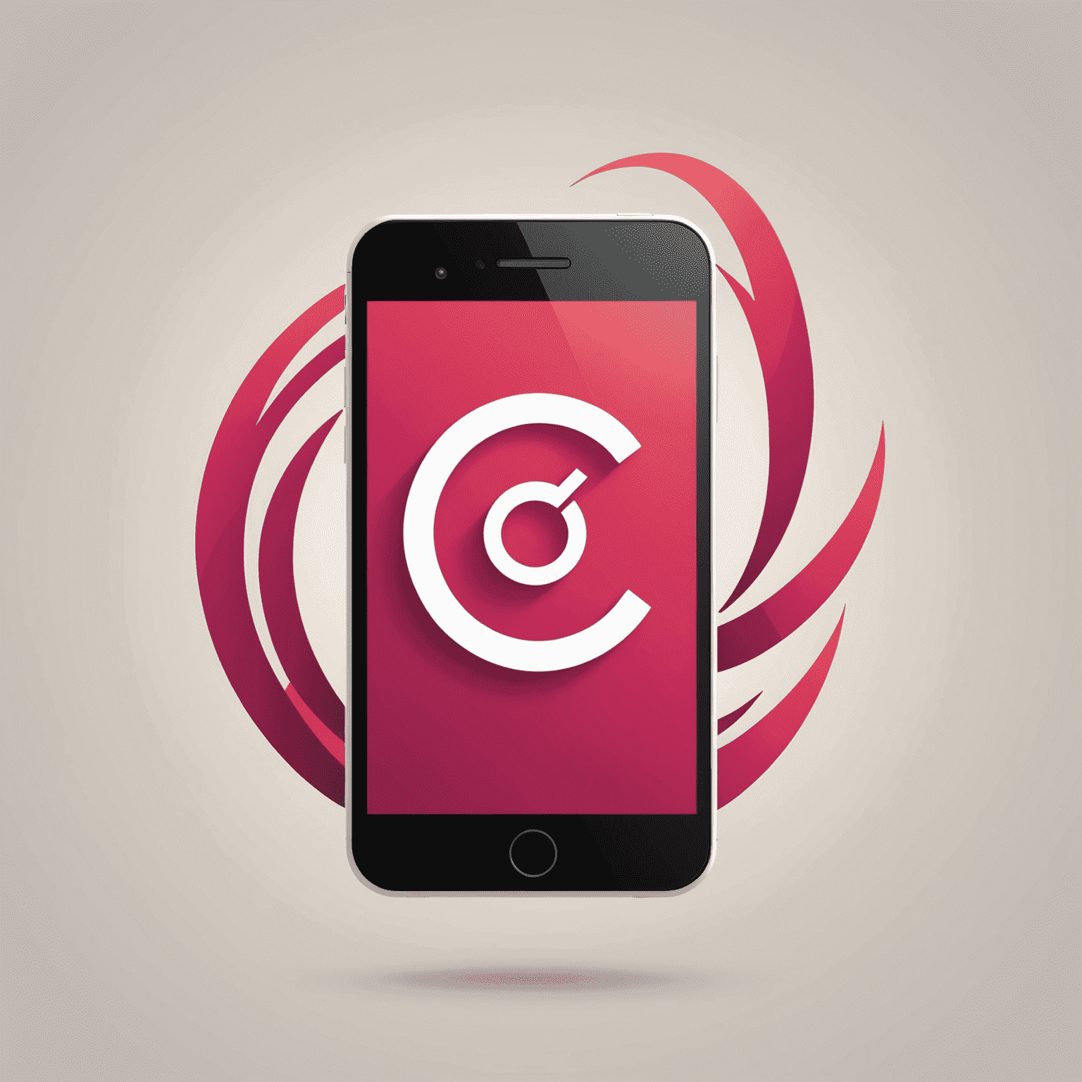 Sembdesar logo featuring a stylized mobile device with red and pink accents