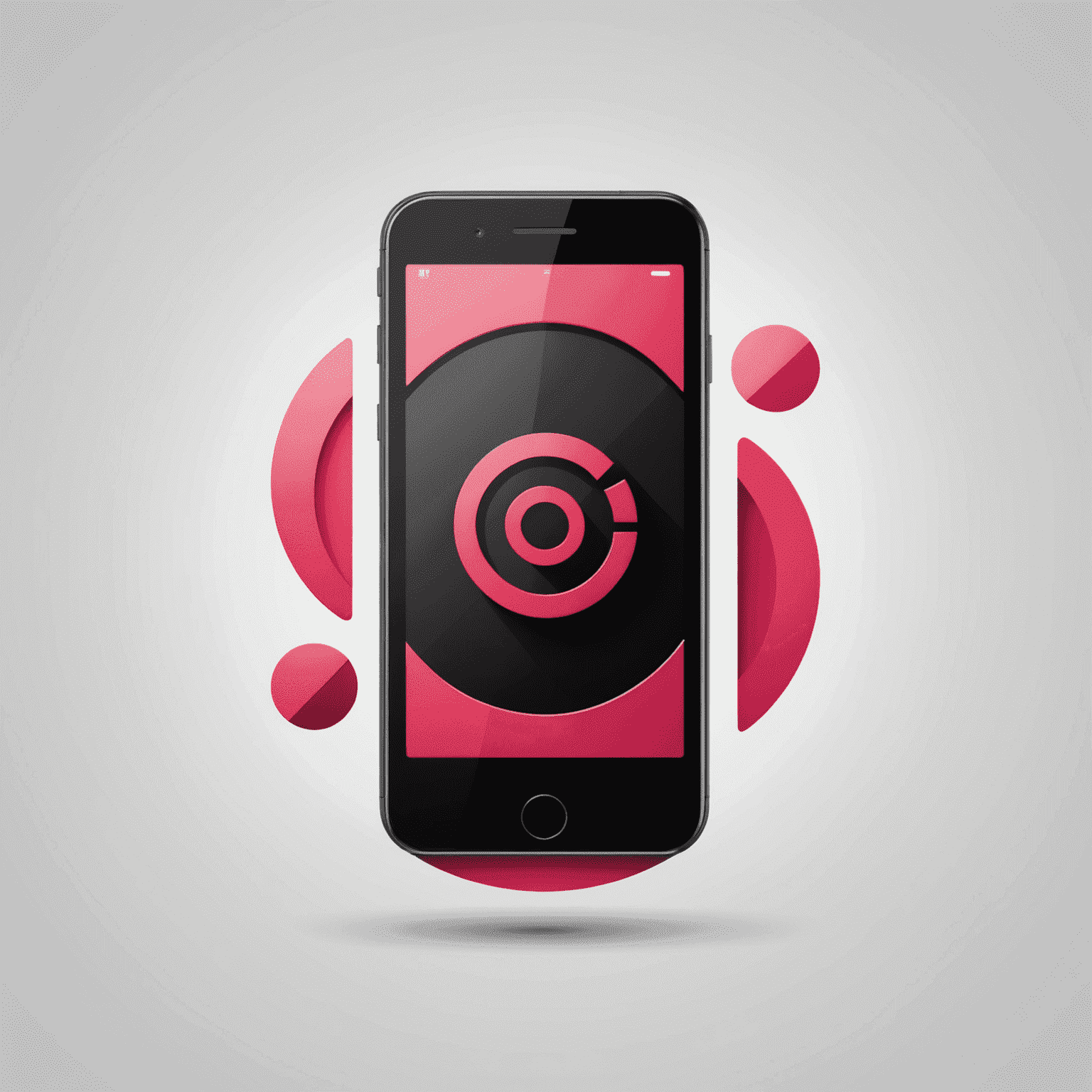 Sembdesar logo featuring a stylized mobile device with red and pink accents